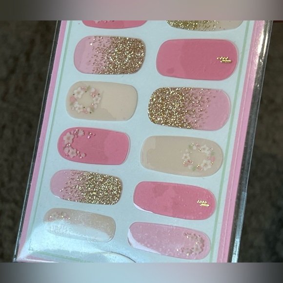 Gel Nail Seal Pastel Pink Glitter Sakura Flower Cherry Blossoms Nail Stickers - Picture 6 of 10